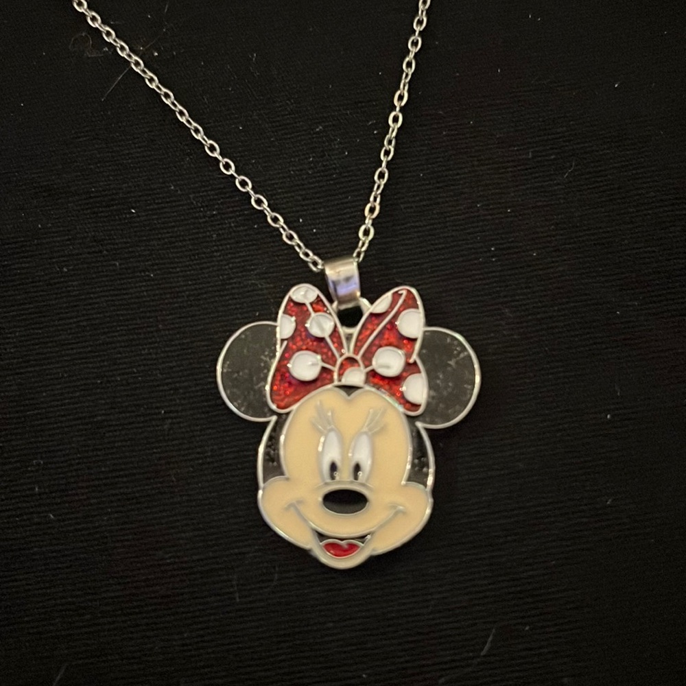 Minnie Mouse Glitter Bow necklace